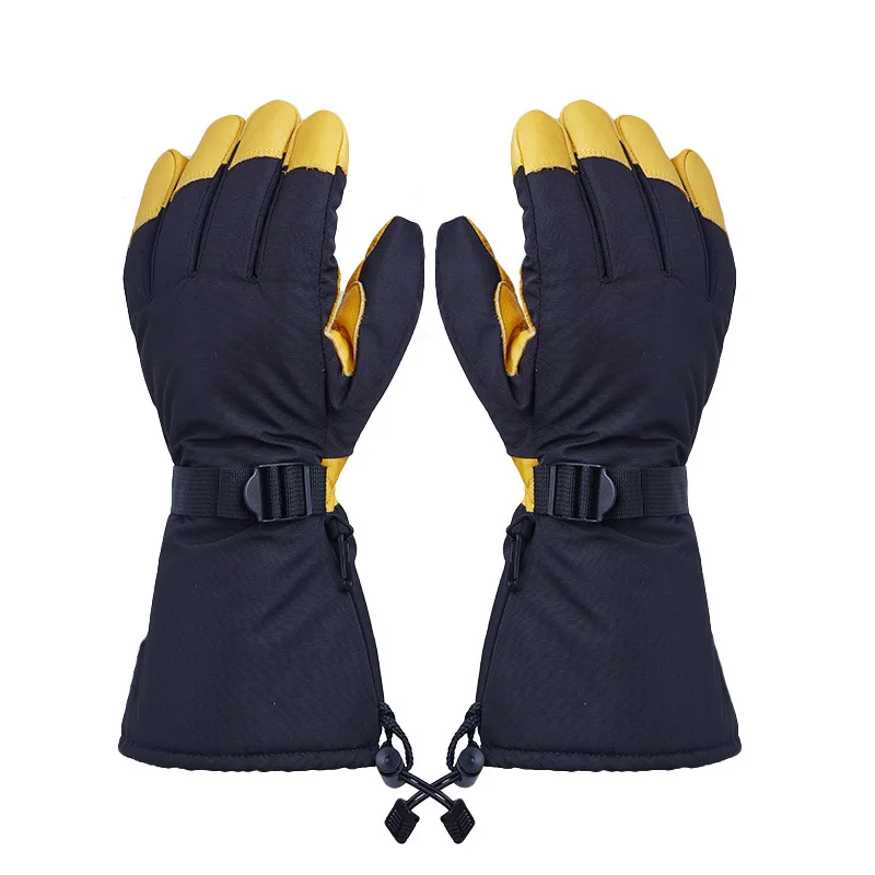 Yellow style 2 Зимние лыжные перчатки для сноуборда Снегоход Мотоцикл езда с подогревом ветронепроницаемая Водонепроницаемая теплая перчатки для мужчин и женщин - Цвет: Yellow style 2