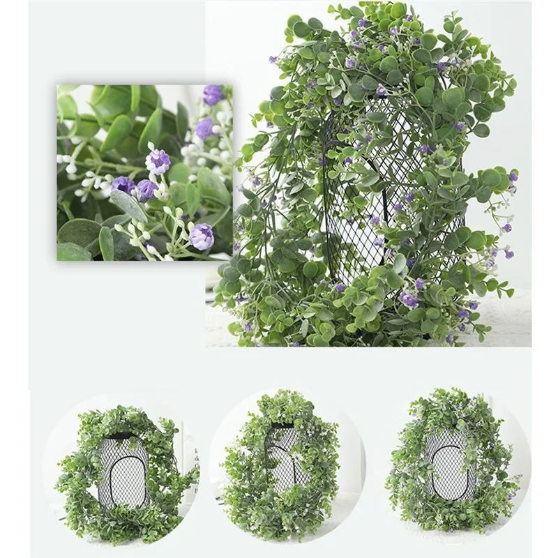 195CM Faux Eucalyptus Garlands Artificial Plant Leaves Vines Greenery Garland Wedding Backdrop Home Table Arch Decor