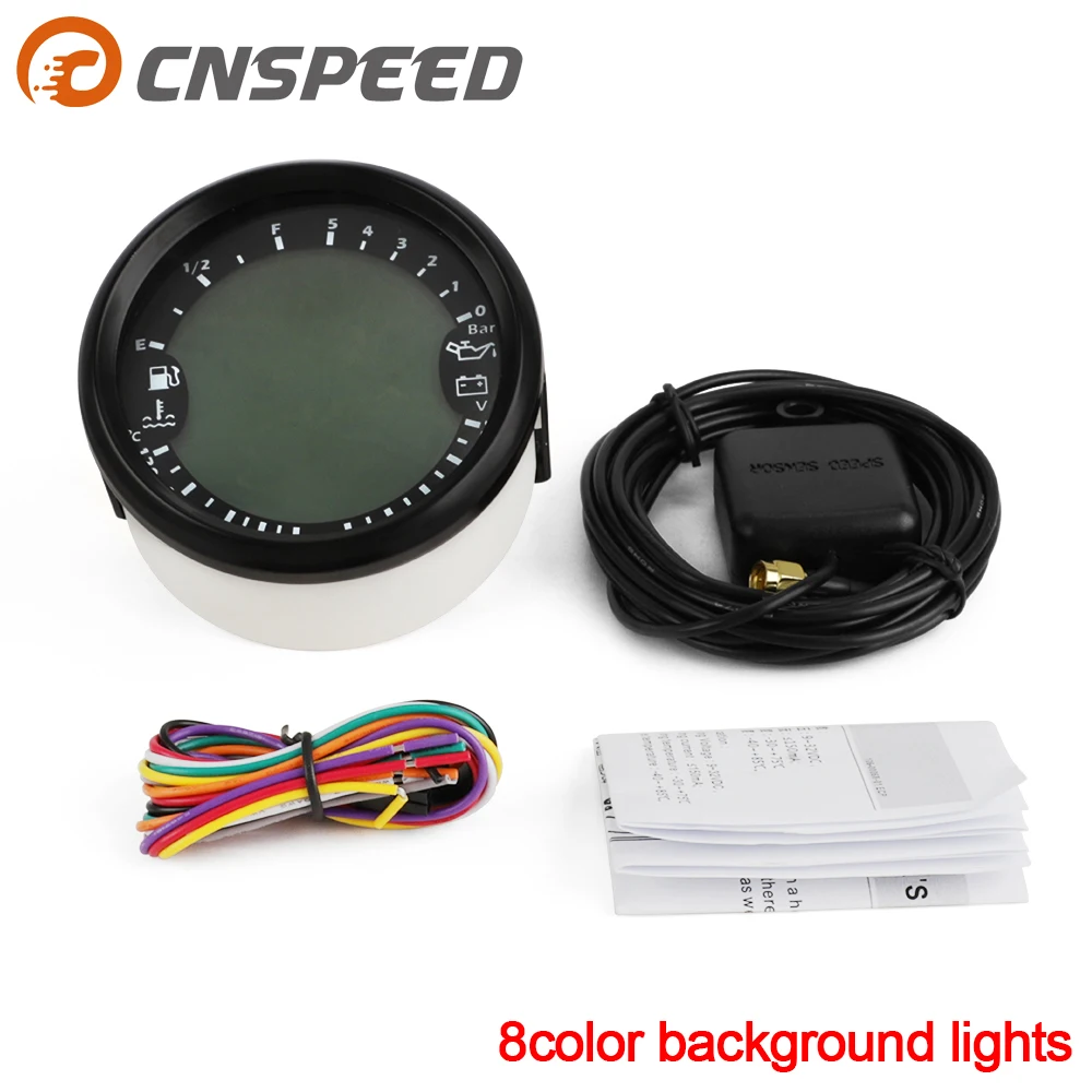 6 in 1 Multi function GPS Speedometer Tachometer Voltmeter Hour Water