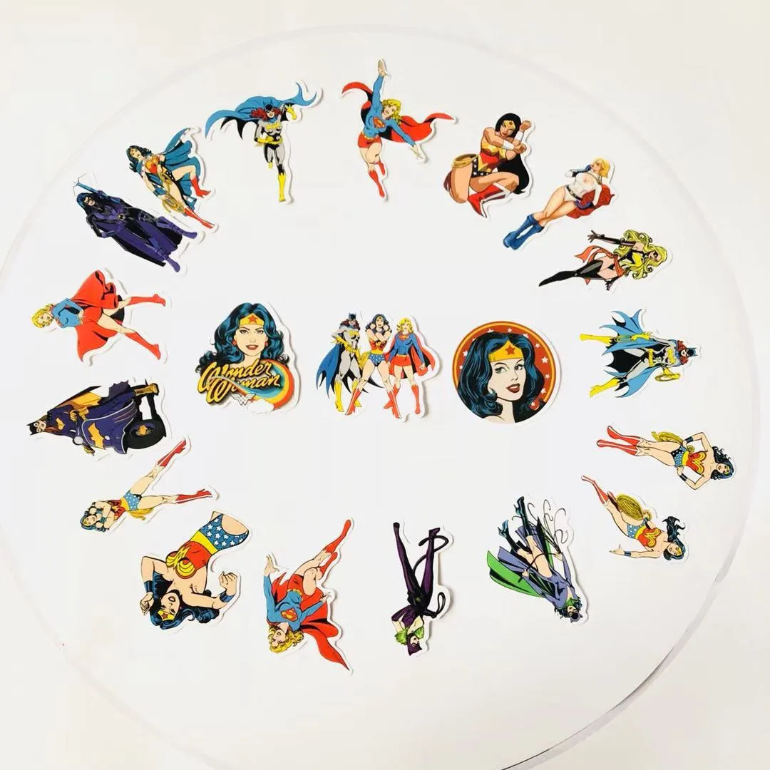 20 DC Wonder Woman Justice League клейкая бумага багаж для путешествий Lugguge фиксированная передача скейтборд модная Водонепроницаемая Автомобильная наклейка