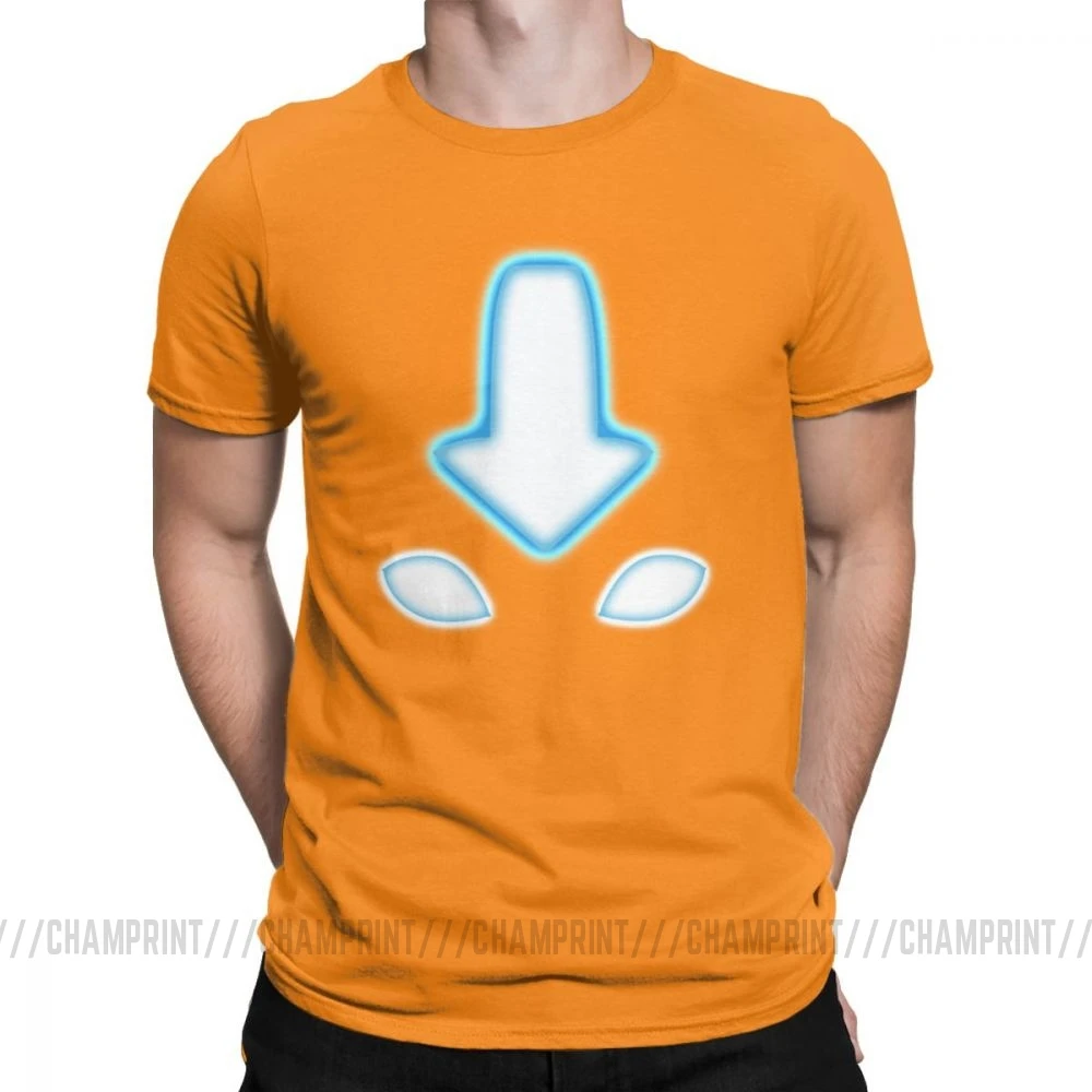 Мужские футболки Aang Q Аватар Последний Airbender хлопковая одежда винтажные футболки с коротким рукавом и круглым воротником 6XL - Цвет: Оранжевый