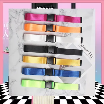 

Fashion Black Canvas Belt for Women Casual Female Waist Belts with Plastic Buckle Harajuku Solid Color Long Belts ceinture femme