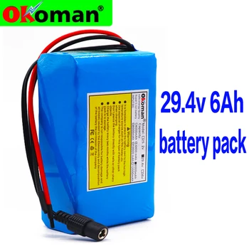 

100% High capacity 24V 6Ah 18650 Battery li-ion battery pack 29.4v 6000mah Electric bicycle moped /Li-ion battery pack with BMS