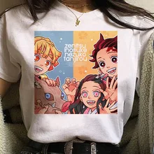 

Summer Women's 3D Printed T-shirt Anime Demon Slayer Lnosuke Hashibira Lnosuke New Woman Casual Oversized White Cartoon T-shirt