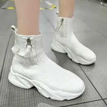 

QWEDF Socks shoes high to help sports shoes women 2019 spring and autumn new hip hop running shoes women walking shoes I1-12