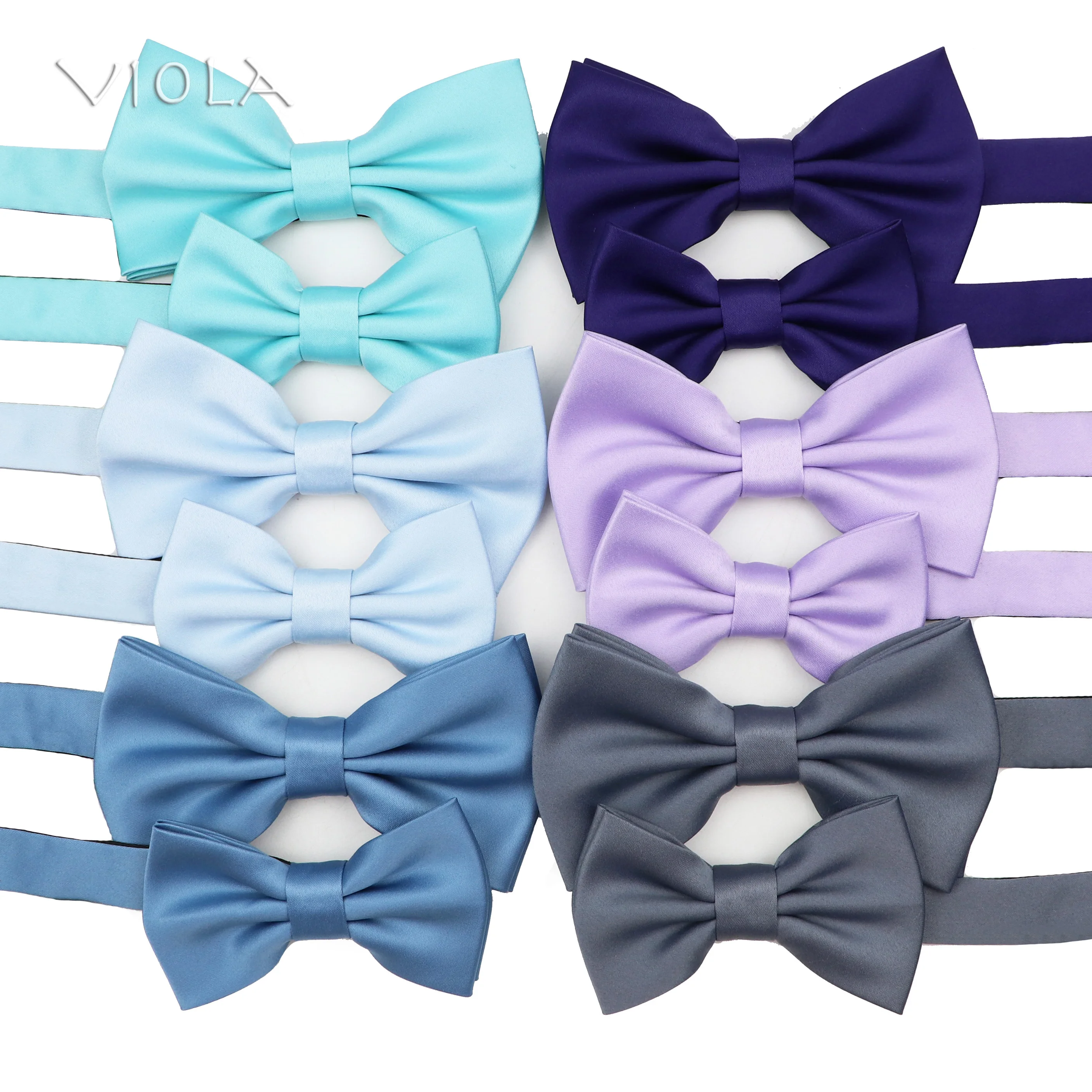 

No.23~29 Hot Colors Blue Solid Satin Matte Parent-Child Bowtie Set Men Women Kids Butterfly Party Wedding Bow Tie Accessory Gift