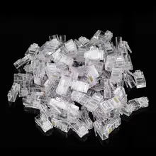 Hohe Qualität 100 Pcs Cat5 Cat5e Netzwerk Internet Anschluss Jack RJ45 8P8C Gold-überzogene Modular Stecker Netzwerk Kabel
