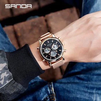 

Business Men Watches Creative Multifunction Stainless Steel Wristwatches For Male Sports Leisure Personality Erkek kol saati New