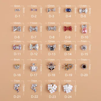 

DIY Fake Nails Manicure Bow Drill Jewelry Crown Alloy Metal Fittings Man-made Diamond Nail Crystal Pearl