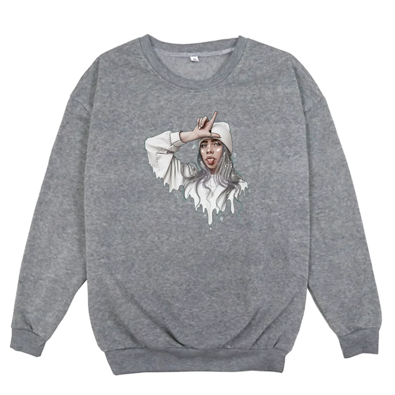 Забавная Толстовка Billie Eilish, Женская Толстовка Harajuku, розовая одежда, уличная одежда, толстовки в стиле хип-хоп, одежда для девочек, Moletom Masculino