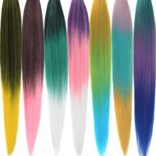 Омбре легко плетеные предварительно растянутые вязанные волосы синтетические волосы Джамбо косы низкая температура волокна плетение волос Pageup