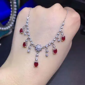 

Natural And Real Ruby Pendant Naturaland Real Ruby necklace For Women S925 sterling silver Pendant