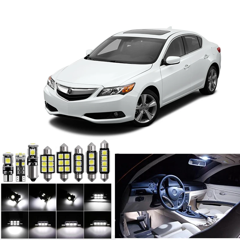 

11X Car LED Kit Interior Package Light Kit For Acura ILX 2013- 2015 Trunk Dome Map License Plate Lights 12V No Error Car Styling