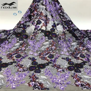 

Madison Nigerian Sequins Lace Fabrics French Embroidery African Lace Fabric 2020 High Quality Lace For Aso Ebi Wedding