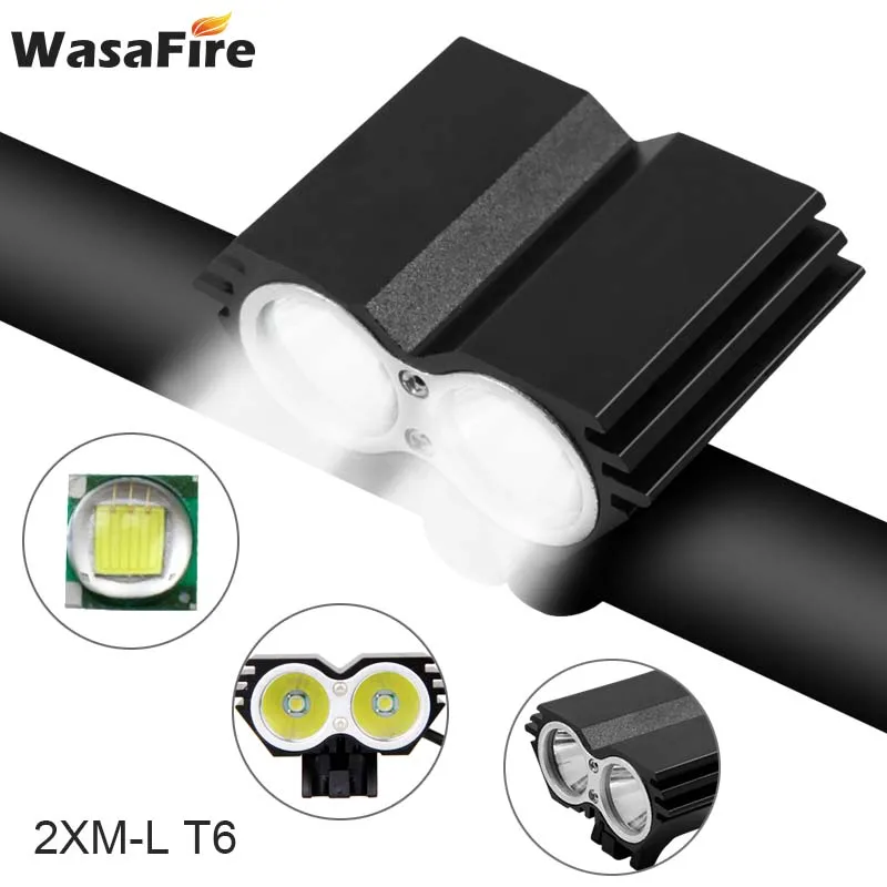 Светодиодный велосипедный светильник WasaFire 7000лм 2* XM-L T6, велосипедный передний светильник, велосипедная фара, 4 режима, головной светильник MTB+ аккумулятор 18650+ зарядное устройство