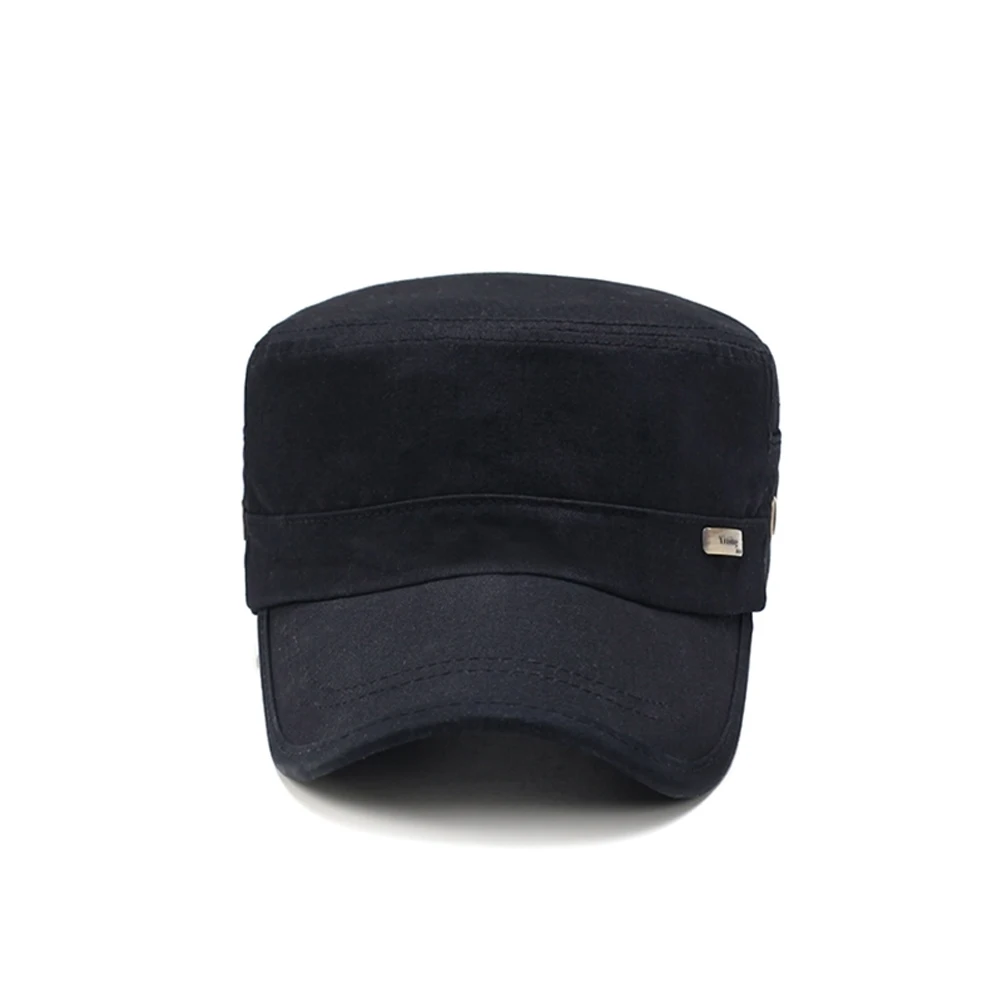 Men Classic Spring Sunproof Flat Top Army Caps Military Hat Adjustable Casual Outdoor Summer Cotton Baseball Fashion