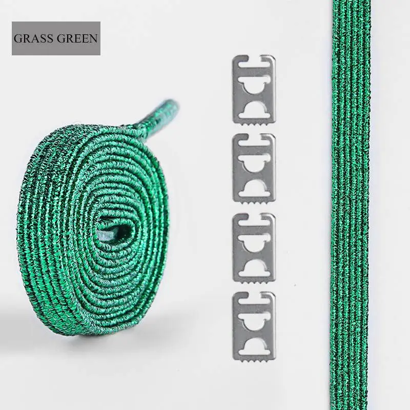 Grass green 1 пара шнурки без завязок круглые эластичные шнурки для обуви для детей и взрослых кроссовки шнурки быстро ленивые шнурки 16 цветов шнурки - Цвет: Grass green