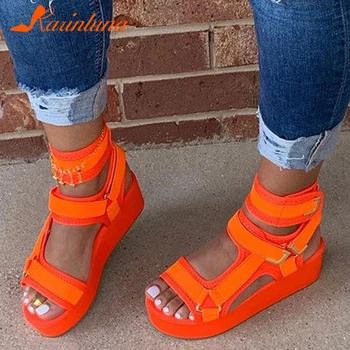 

Karinluna New Arrivals 2020 Large Size 43 Wholesale Summer Sandals Woman Shoes hook&loop Comfortable Shoes Lady Sandals Female