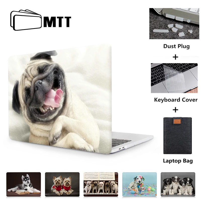 Дешево Чехол для ноутбука MTT, чехол для Macbook Air 11 13,3 Pro 13 15 retina, чехол с милой собакой для Apple Mac, чехол для книги, 12 дюймов, сумка для ноутбука