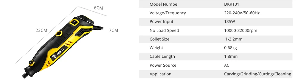 DEKO DKRT01 220V переменный Скорость мини шлифовальные станки Электрический для резки полировальные бурения роторный инструмент с аксессуарами