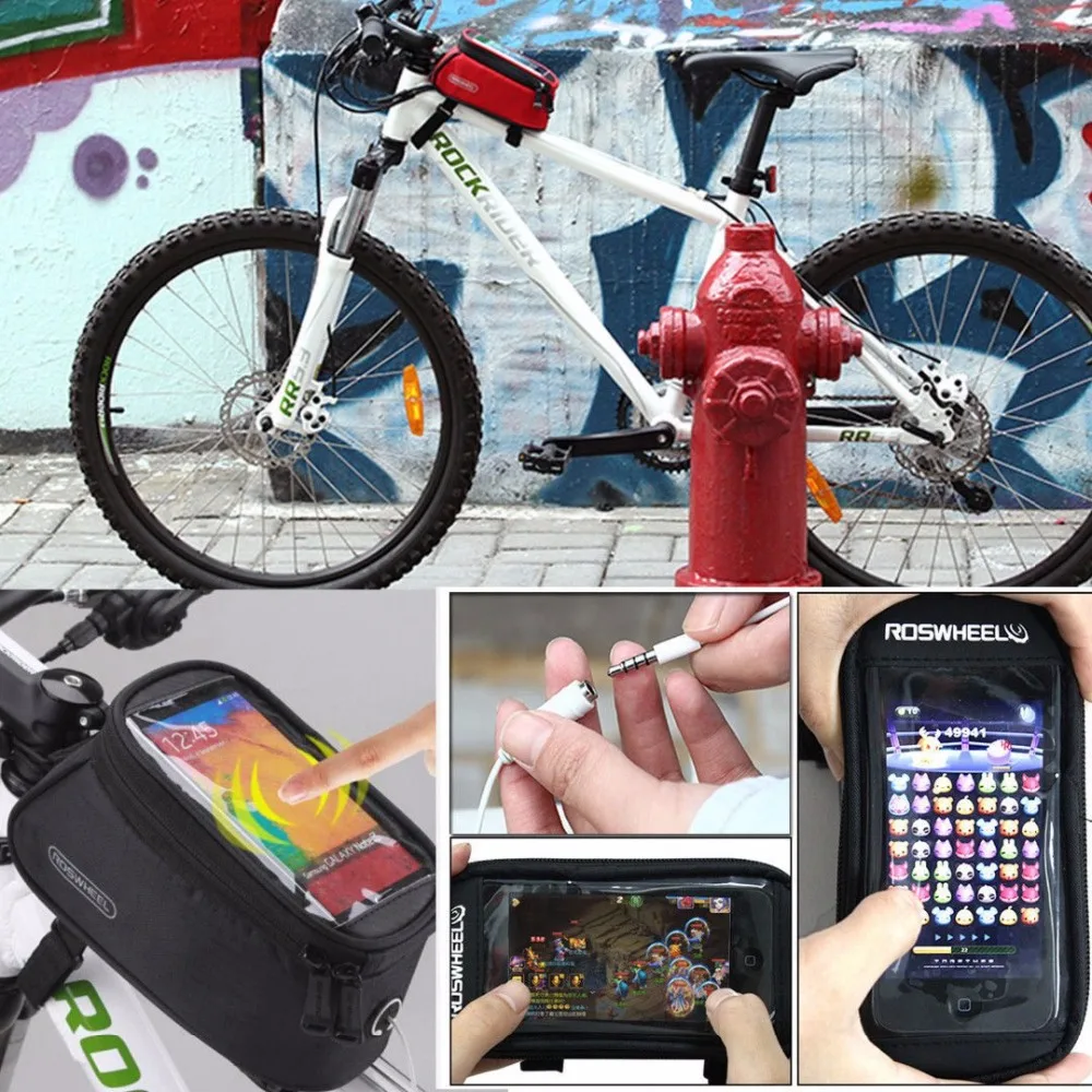 ROSWHEEL [12496] 5th S для горного велосипеда, посылка для телефона, верхняя труба, сумка для переднего луча, оборудование для верховой езды, передняя сумка