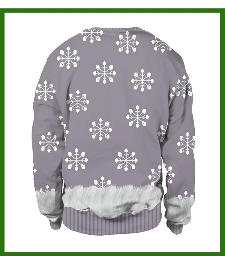 Унисекс уродливый 3D Рождественский свитер для праздников Санта-Эльф Рождественский Забавный свитер из искусственного меха осенне-зимние блузки одежда