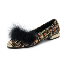 Новые женские туфли на плоской подошве; элегантные женские туфли-лодочки с острым носком на меху смешанных цветов; женская повседневная обувь; Zapatos De; женские лоферы