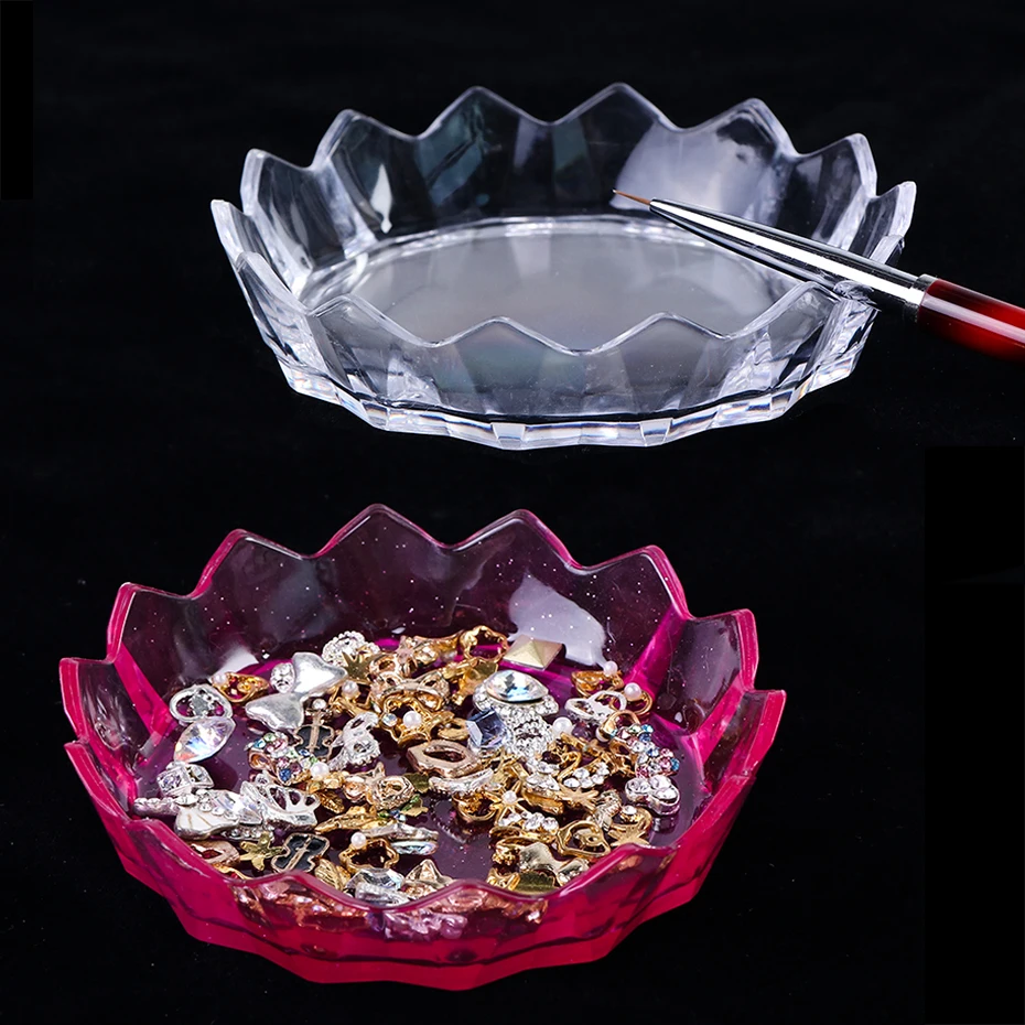 STZ 1pc Plastic Empty Storage Case Tray Clear Nail Art Rhinestone Decorations Holder Gems Display Organizer Plate Manicure#1530