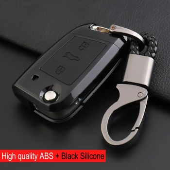 

3 Buttons Carbon fiber + ABS Silicon Car Key Cover Wallet Case For VW Volkswagen Passat Super Great Cool fob Sport Protector
