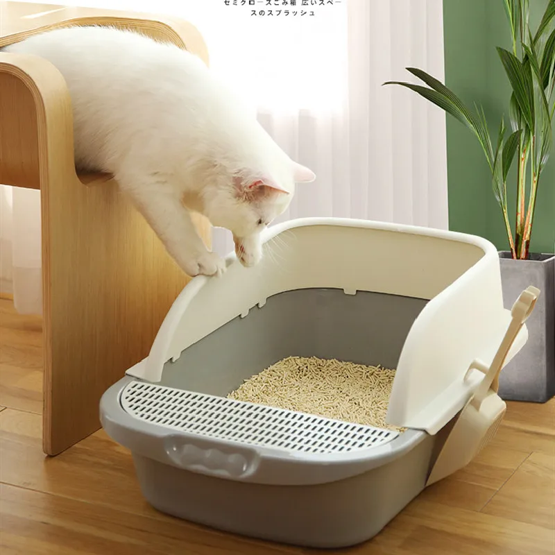 Caja grande de arena para gatos desodorante para inodoro de gatos semicerrado, desodorante para gatos pequeños, cubeta de heces, cuenca de arena|Areneros de gato| - AliExpress