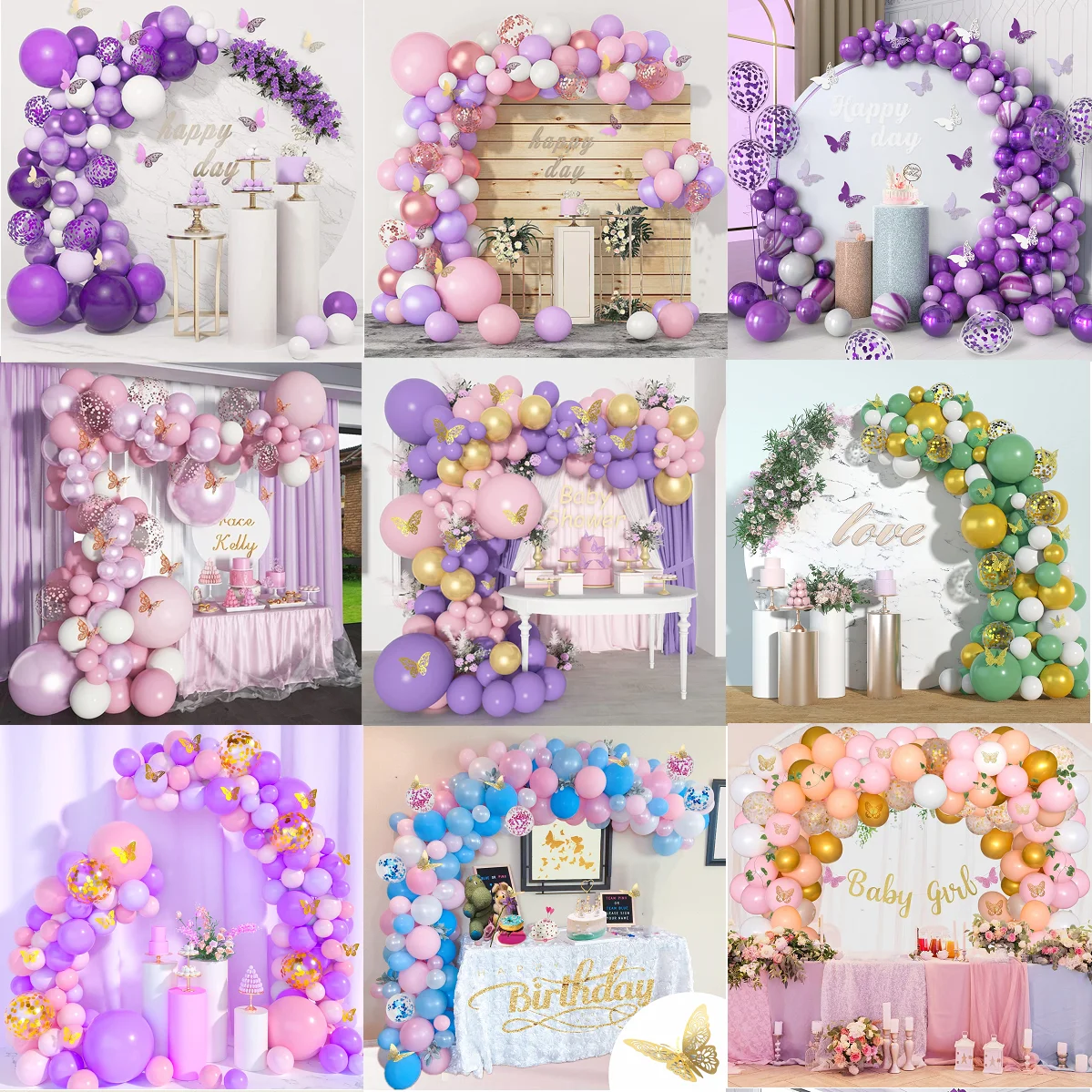 Ballons avec confettis en arc rose blanc argent, 122 pièces, ensemble  guirxiété pour fête préChristophe filles anniversaire fête de Léon décor de  mariage - AliExpress