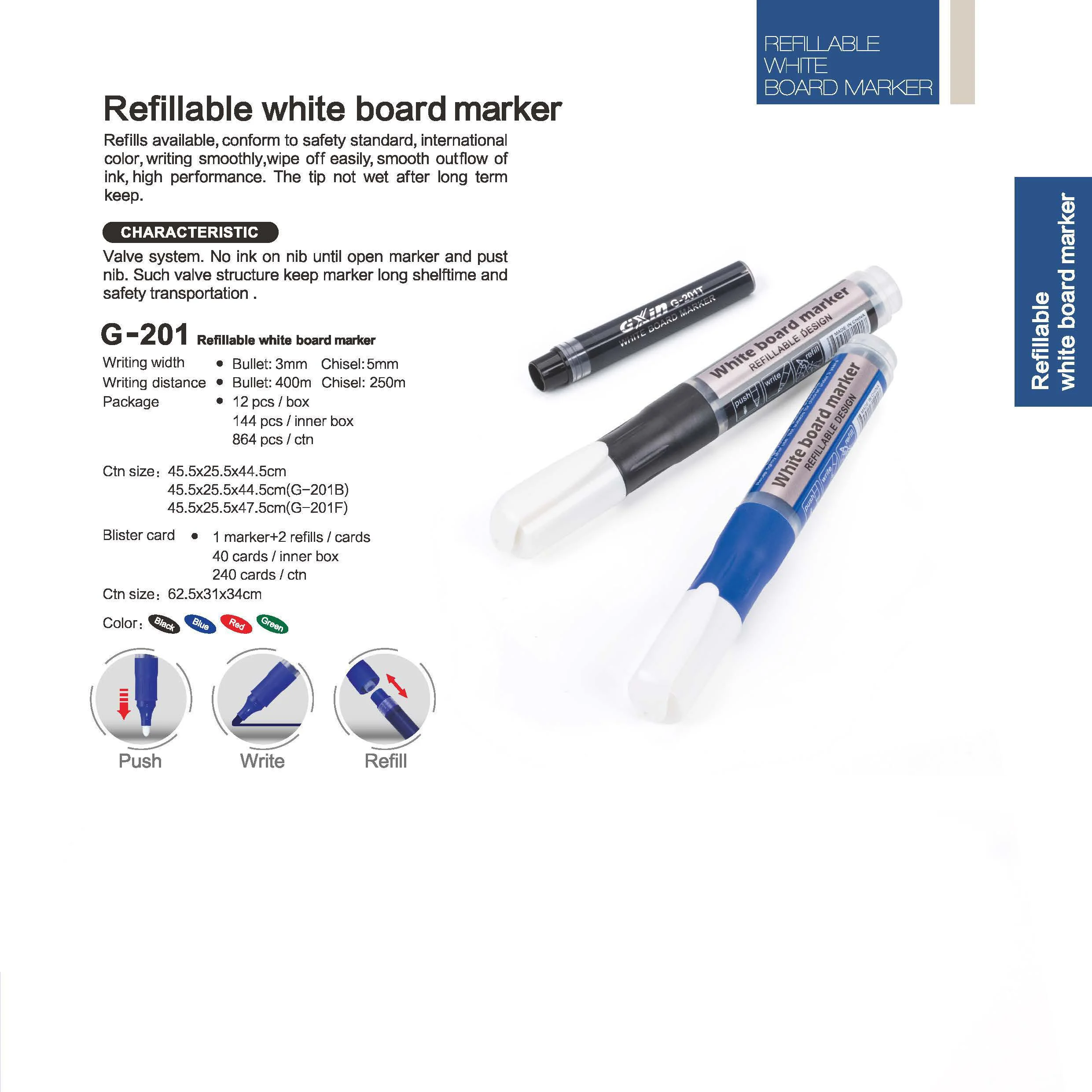 Gxin G201 Marker Eraser Refills Set Dry Erase Markers Erasable Whiteboard Pens Back to School Useful Offices Accessories Color 6
