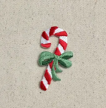 

Candy Cane Green Bow Cartoon Christmas Embroidery Patch Iron on Patches for Clothing Garment Accessories Wholesale Applique