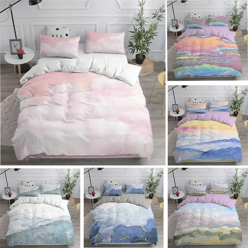 

Funda Nordica 150cm 3d Print Duvet Cover Mountains & Clouds Abstract Portrait Comforter Bedding Sets With Pillowcase 220x240