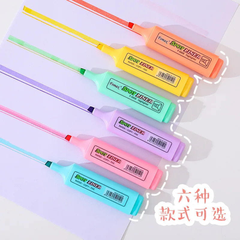 Fresh Candy Color Spot Liner Hilghlighters Oblique Tip Art Markers Mildliner School Office Writing Supplies Stationery Cute | Канцтовары