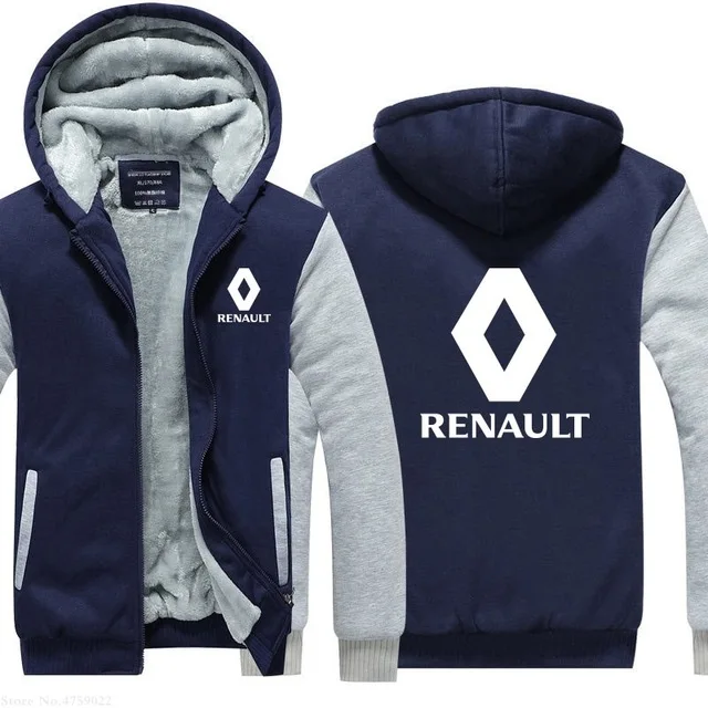 S-5XL мужские толстовки на молнии для Renault, зимние мужские куртки на молнии, пальто размера плюс - Цвет: 4