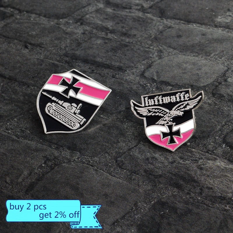 Luftwaffe Air Force Kriegsmarine Navy German Tank Pin Eagle Powerful Emblem WW2 WW1 Black Brooch Badge Culture Lovers Gift