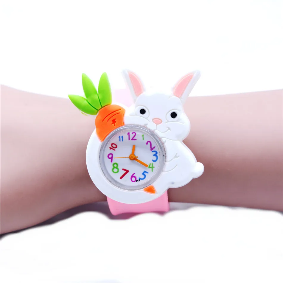 rabbit Watch Милые часы в виде редиски с Белым Кроликом, часы в виде лисы, птицы, свиньи, собаки, панды, пингвина, животных, детские рождественские подарки на год - Цвет: rabbit Watch