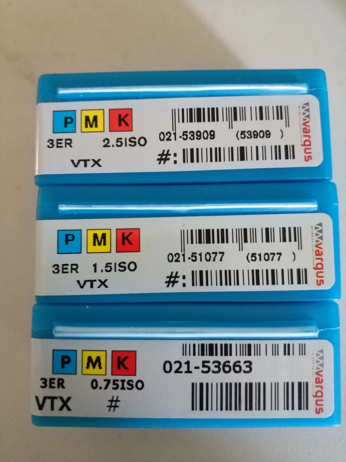 Original Vargus Vardex Threading Threaded Inserts 3er0.5iso/0.75iso/1