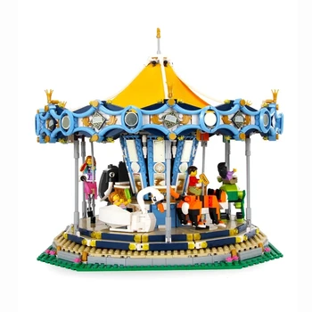 

Children's Playground Carousel Building Blocks With Motor 15036 Creator Expert Streetview Education Children Toys For Kids Gifts