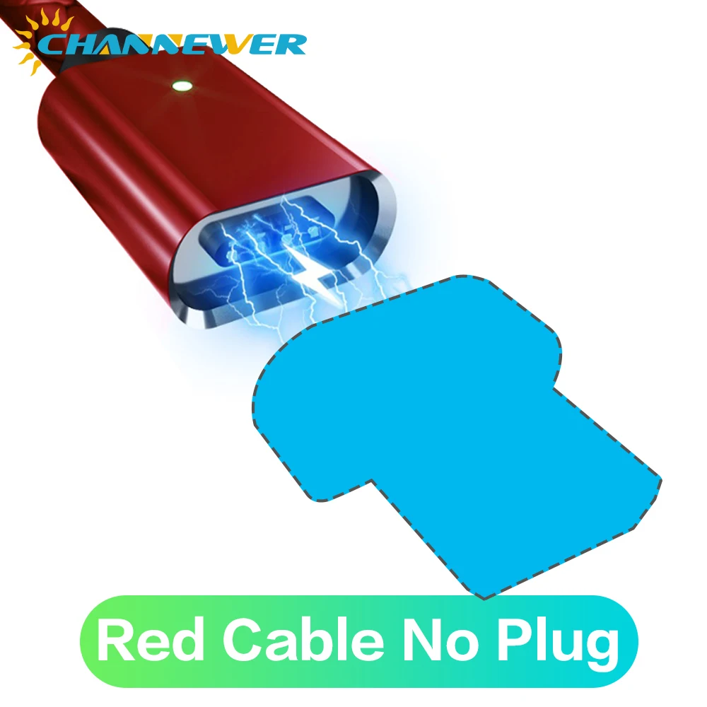 Магнитный кабель STONEGO, быстрая зарядка, магнитный кабель Micro USB и type C, кабель для синхронизации данных, кабели для телефонов, быстрая зарядка, магнитное зарядное устройство, кабель - Цвет: Red Cable No Plug