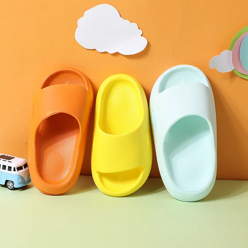 COZULMA Children Summer Slippers Girl's Shoes Baby Thick Soled Soft Home Solid Color Bathroom Sandals Boys Flip Flops | Детская