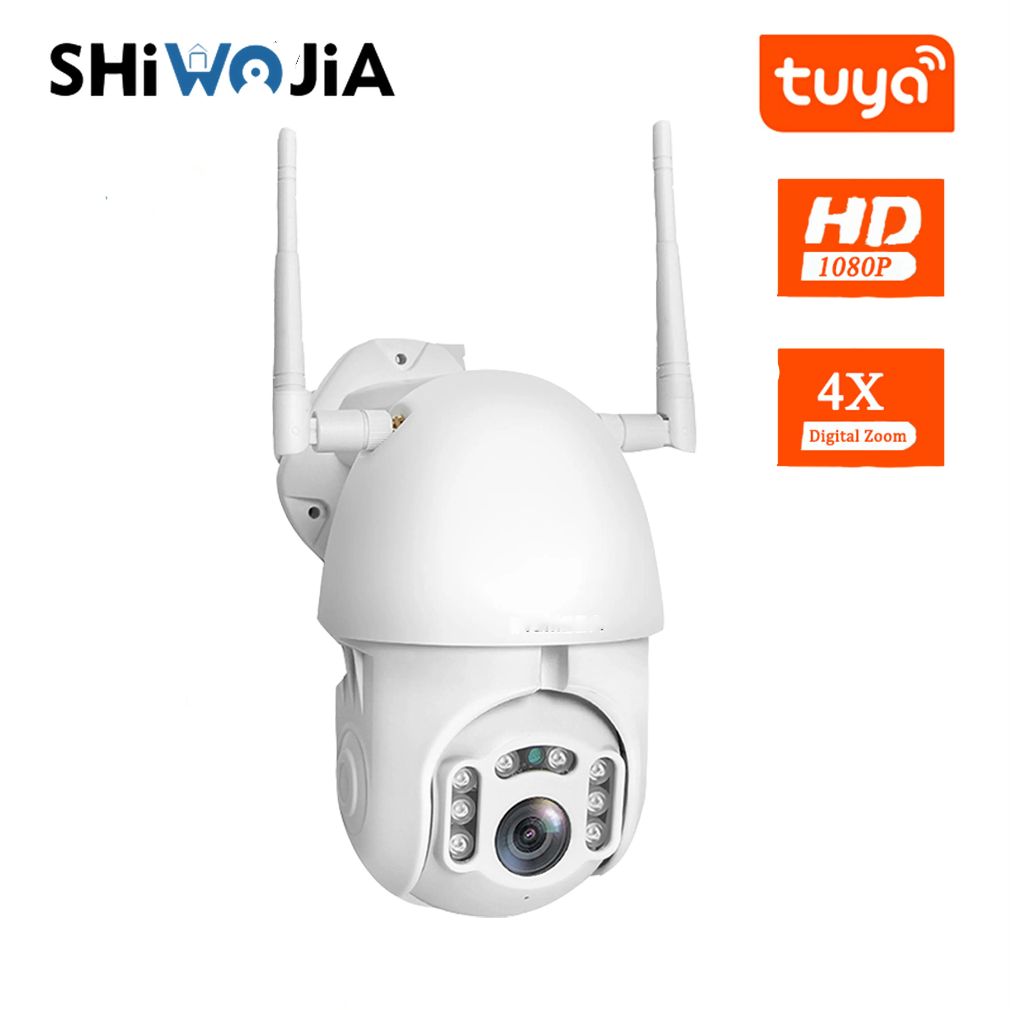 SHIWOJIA TUYA PTZ IP камера 1080P HD наружная WiFi Беспроводная купольная для автоматического