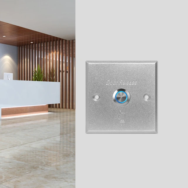 86*86mm Aluminum alloy Push Button Switch Exit Button Door release for door lock access control gate door opener for Home/office 5
