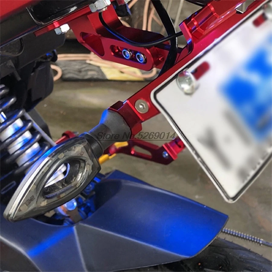 Светодиодный CNC алюминиевый держатель регистрационного номера для мотоцикла Suzuki Ltz 400 Cb 300 Honda CBF 250 Forza300 Xtz