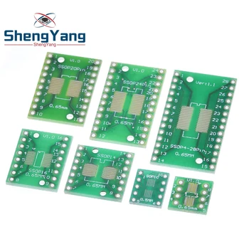 

ShengYang 7pcs=7value*1pcs PCB Board Kit SMD Turn To DIP SOP MSOP SSOP TSSOP SOT23 8 10 14 16 20 24 28 SMT To DIP