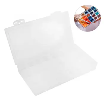 

Plastic Painting Pigment Box Rectangle Transparent 24-Grid Drawing Tool Art Supplies pigment case