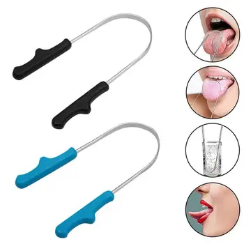 

Reusable Tongue Coating Scraper Stainless Steel Scraping Tongue Cleaner Oral Fresh Breath Clean Hygiene Health Care Tools