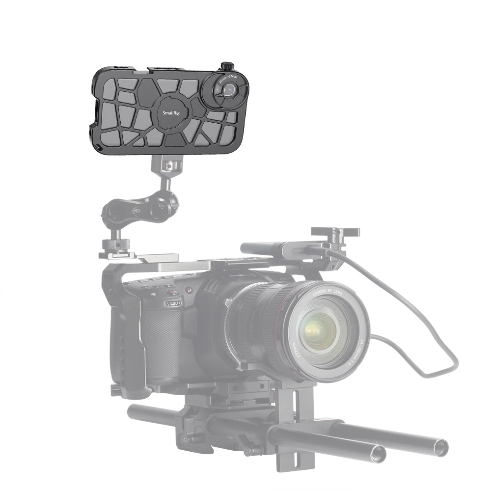 SmallRig Pro Мобильная клетка для iPhone X/XS для прямой трансляции, интервью, vlogging совместима с 37 мм резьбовыми линзами 2414