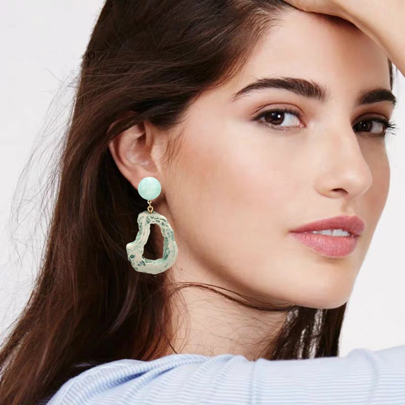 

Fashion Jewelry Female Big Earrings For Women Acrylic Earring Korean Style Geometric Drop Dangle Earrings Party Brincos